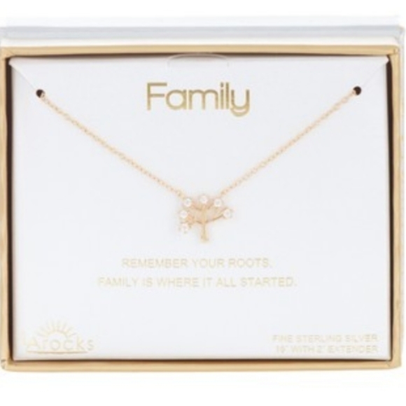 Family Tree gold over sterling silver necklace - Picture 2 of 4